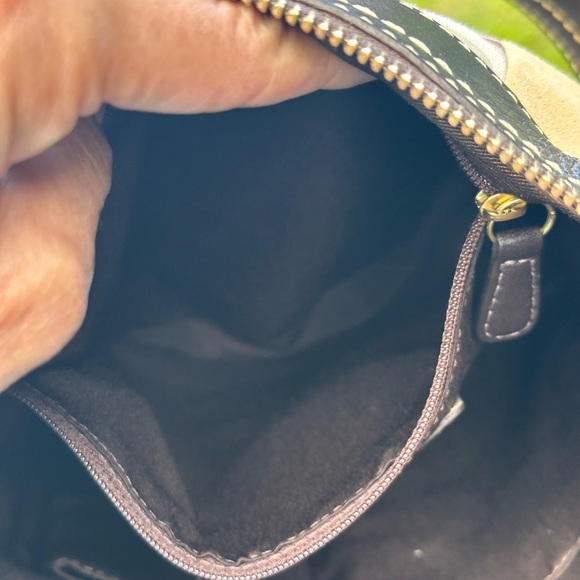 200. Vintage Coach Cream & Brown Leather Suede Shoulder Bag w/Signature C Design - Picture 12 of 12